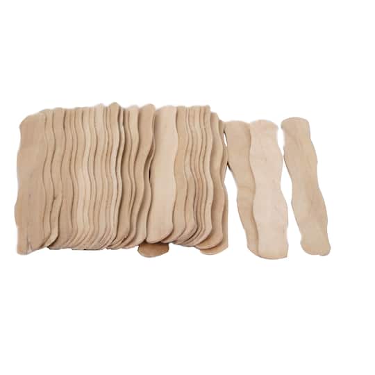 12 Packs: 30 ct. (360 total) Wavy Jumbo Wood Craft Sticks by Creatology®